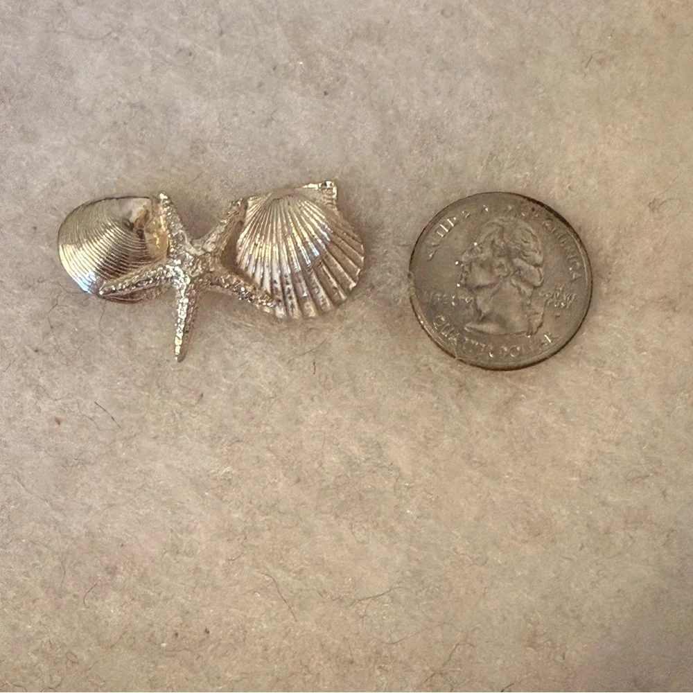 THOMAS TSO TT NATIVE AMERICAN NAVAJO BROOCH STERLING SILVER SEA LIFE SHELLS